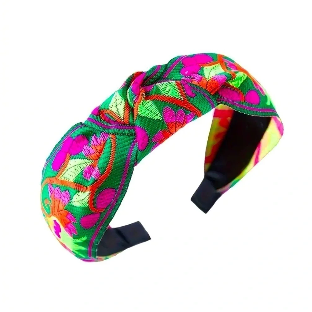 Colorful Green Boho Headband